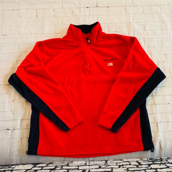U.S. Apparel Red And Navy Fleece Zip Up Size XL - Picture 1 of 8